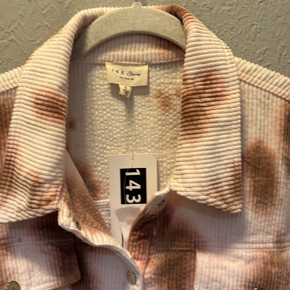 143 Story Corduroy Shacket Shirt Boutique Button Up Long Sleeve Size Small NWT - Picture 2 of 8